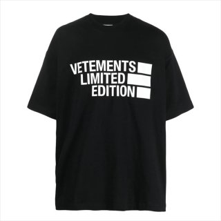 タ@ヴェトモン　VETEMENTS Tシャツ　ロゴ　tee BLACK ブラック