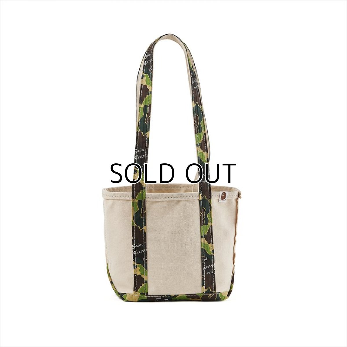 画像1: ©SAINT Mxxxxxx A BATHING APE AP_TOTE BAG SMALL White/Camo (トートバッグ) (1)