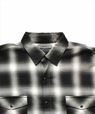 画像3: MINEDENIM Ombre Check Square Big Western Shirt (チェックウエスタンシャツ) (3)