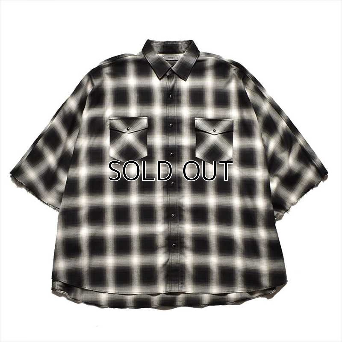 画像1: MINEDENIM Ombre Check Square Big Western Shirt (チェックウエスタンシャツ) (1)