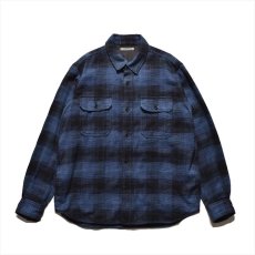 画像1: MINEDENIM Distortion Ombre Check Flannel Over Shirt (1)