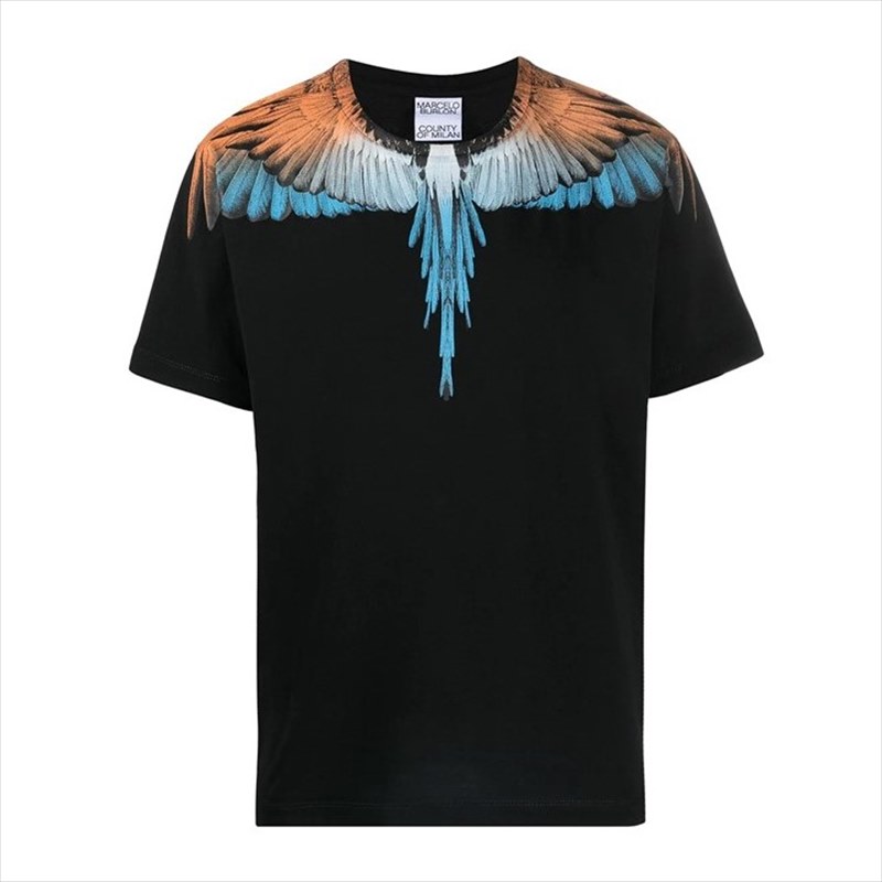 mynte Tilbagebetale brændstof MARCELO BURLON Wings T-Shirt (Black/Orange/Blue)