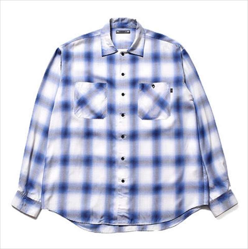 MINEDENIM x CDL Rayon Ombre Check Loose Work Shirt (Blue)