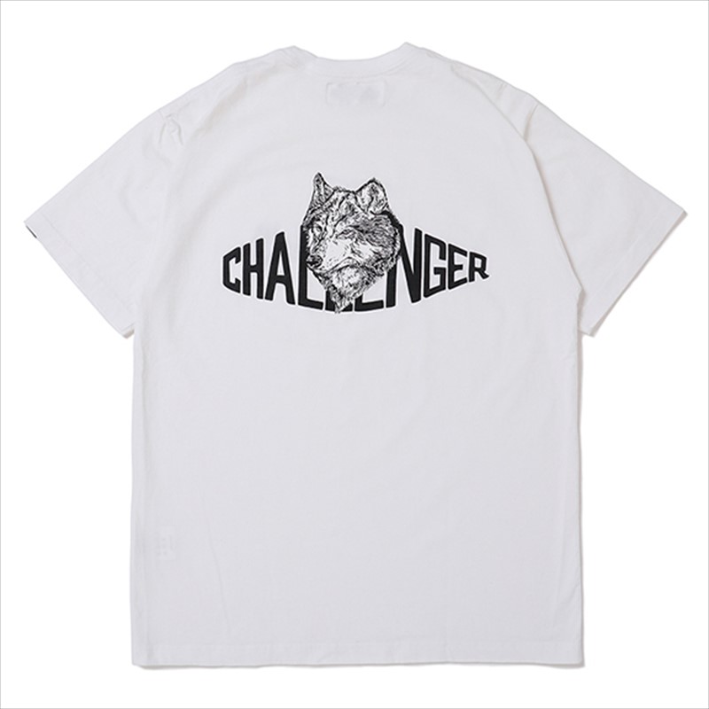 Tシャツ/カットソー(半袖/袖なし)CHALLENGER チャレンジャー tシャツ ビックウルフロゴ入り